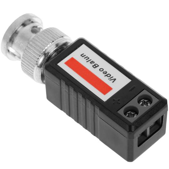 Rechte compacte passieve balun (BNC naar klemmenblok 2-pins)
