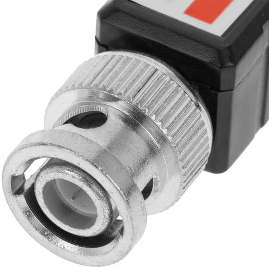 Rechte compacte passieve balun (BNC naar klemmenblok 2-pins)