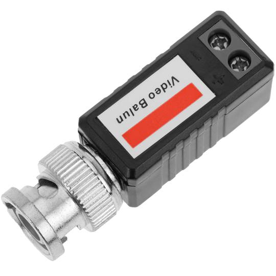 Rechte compacte passieve balun (BNC naar klemmenblok 2-pins)