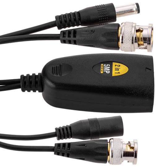 Passieve Balun Video + Power (BNC + DCJack naar RJ45)