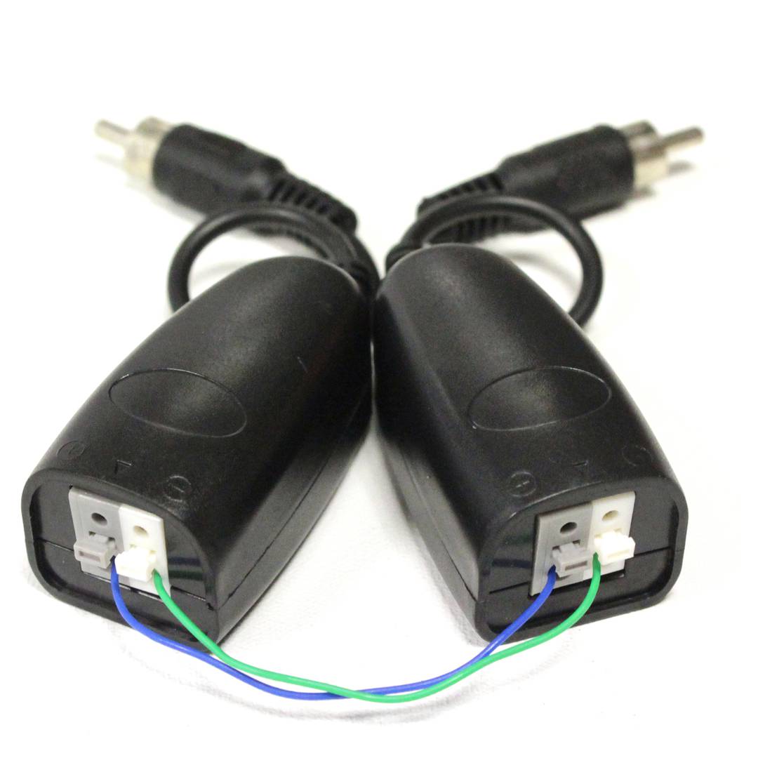 Passieve audiobalun met 2-draads twisted-paar RCA-kabel - 2 eenheden