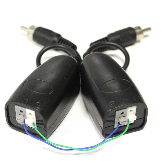 Passieve audiobalun met 2-draads twisted-paar RCA-kabel - 2 eenheden