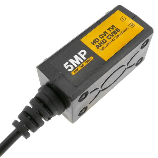 Passieve HD video balun CVI TVI AHD CVBS op 720p / 960p / 1080p / 3MP / 4MP / 5MP 400m 2-pack zwart en geel