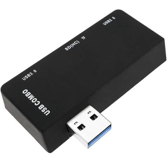 USB 3.0 hub and memory card reader compatible with SD MicroSD MMC and ...