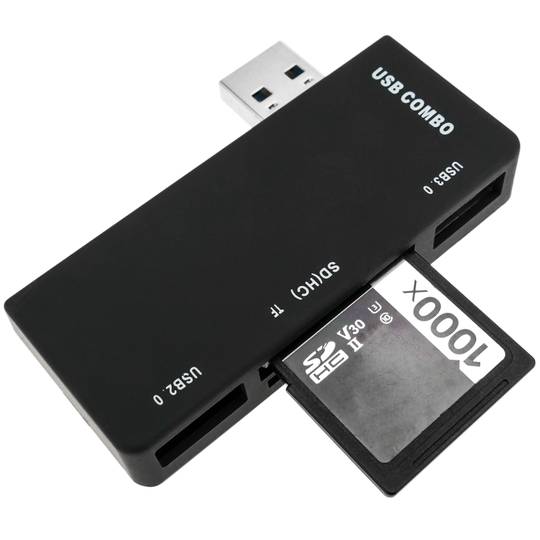 Hub z czytnikiem kart pamięci USB 3.0 SD MicroSD 5 Gbps