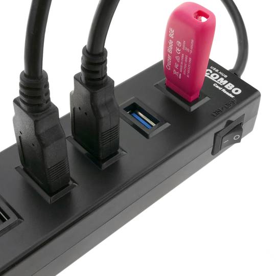Hub met 6 poorten en geheugenkaartlezer USB 3.0 SD MicroSD 5 Gbps