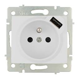 Feste Basis zum Einbetten ohne Rahmen von 2P+T 16A 250V und USB 2.1A 5V Solera ERP60FUSB