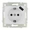 Base fija de empotrar sin marco de 2P+T 16A 250V y USB 2.1A 5V Solera ERP60USB
