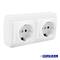 Base de superfície dupla fixa 2P+E 16A 250V de 148x72x42mm Solera MUR66U
