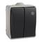 Conmutador doble 10AX 250V IP54 de 65 x 80 x 55mm Solera 3313