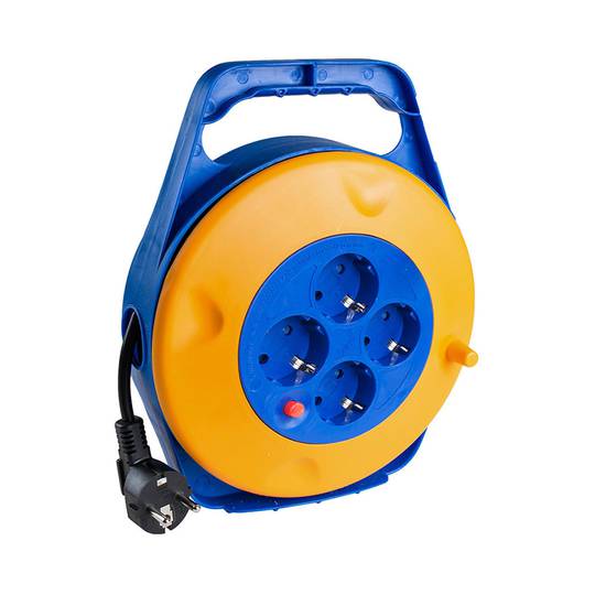 Enrouleur de câble électrique 4 Schuko 2P+T 16A 230V 10m Solera 7422/3