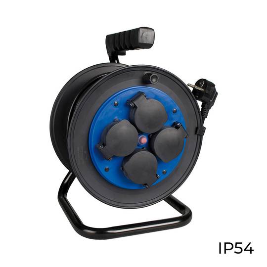 Zwijacz kabla elektrycznego 4 Schuko 2P+E 16A 230V 25m z osłoną Solera 7425/1T