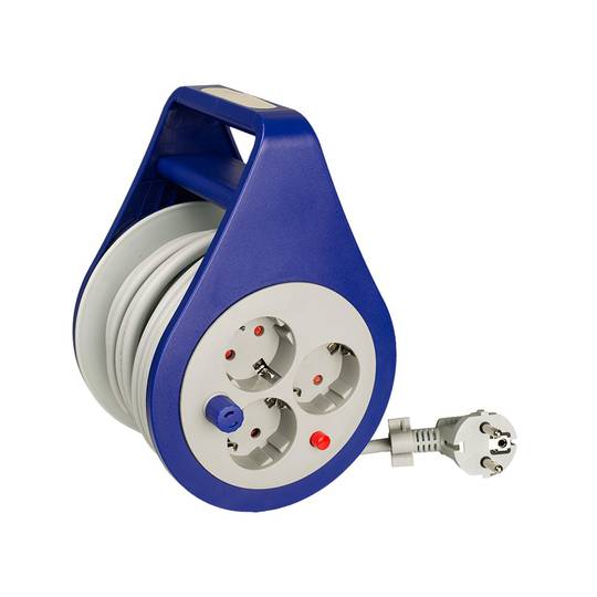 Avvolgicavo elettrico 3 Schuko 2P+T 16A 250V 8m Solera 732081