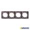 Cornice quadrupla per 4 meccanismi ad incasso 296x81x10mm colore nero e ghiera perla Solera ERP74NU