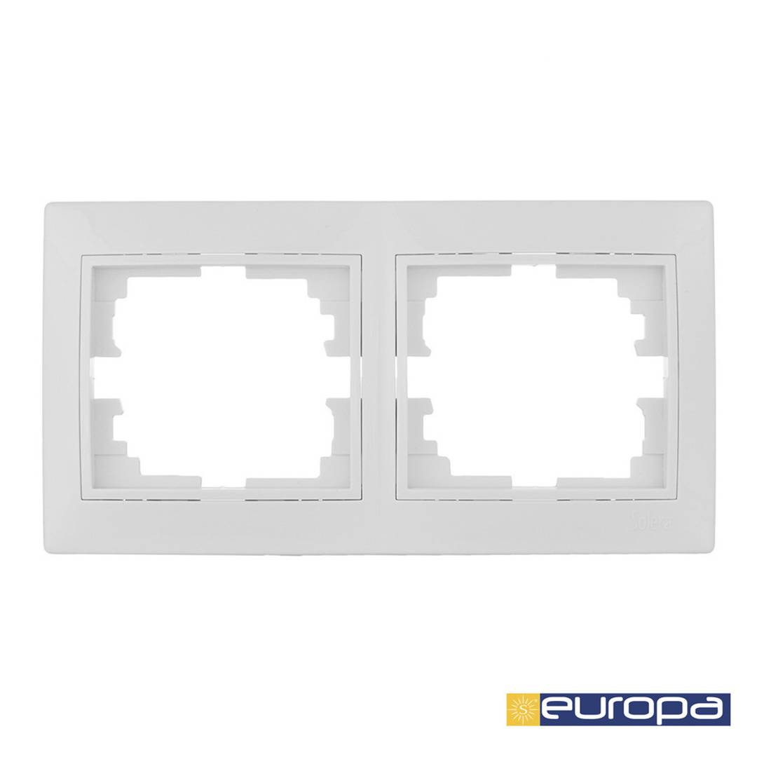 Double frame for 2 recessed mechanisms 154x81x10mm white Solera ERP72U