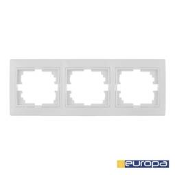 Drievoudig frame voor 3 inbouwmechanismen 225x81x10mm wit Solera ERP73U