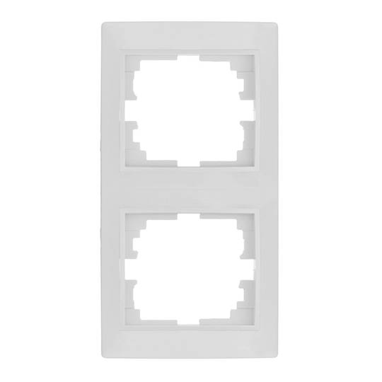 Moldura vertical dupla para 2 mecanismos embutidos 81x154x10mm branco Solera ERP62U