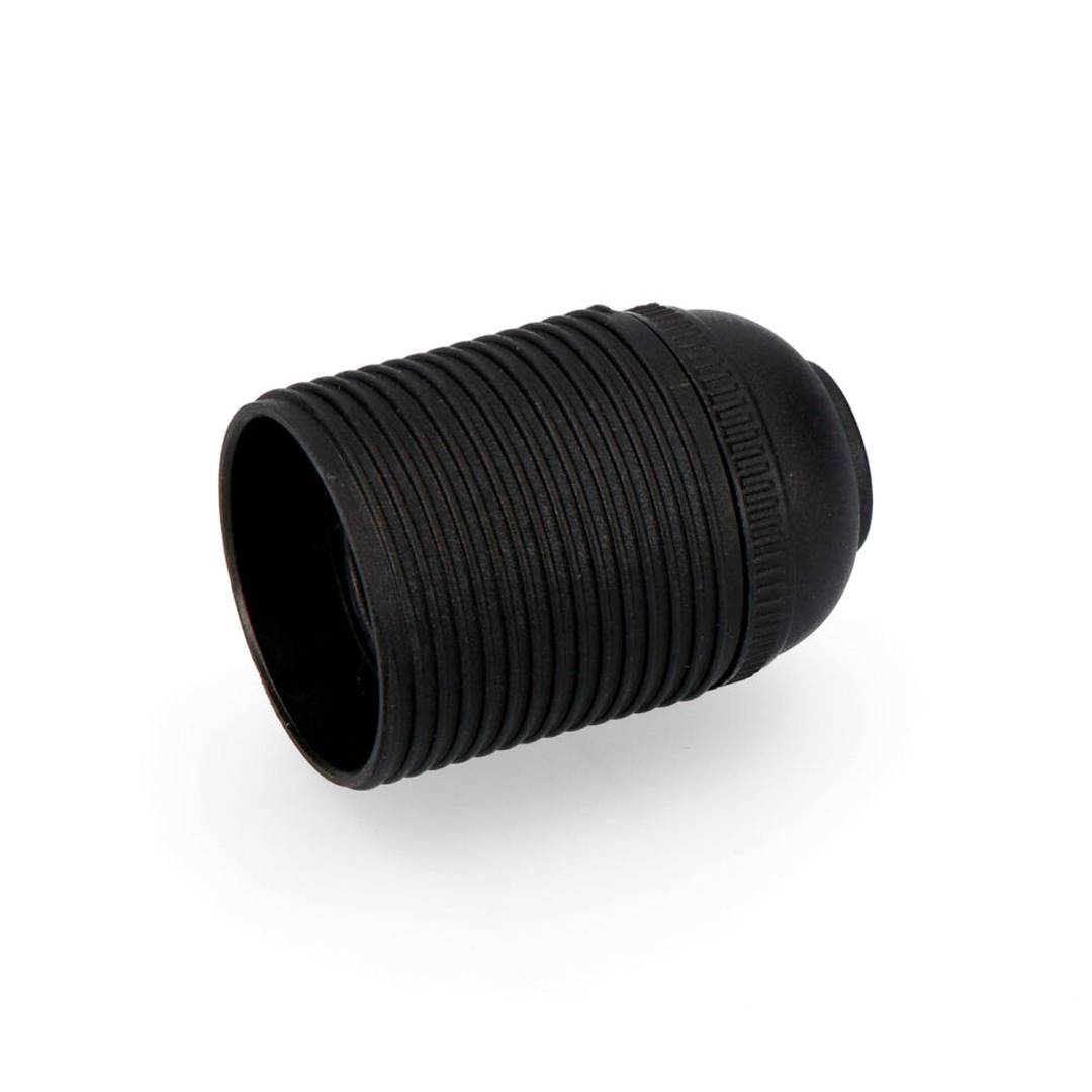 Portalámparas negro para 1 bombilla con rosca E-27 Solera 6829CRN