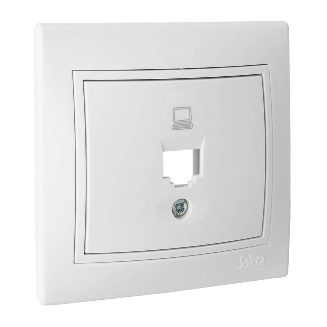 Trim cover with frame for RJ45 cat6 data socket 83x81x10mm white Solera ERP88/1U