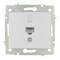 Inbouwdeksel zonder frame voor RJ45 cat6 databus van 83x81x10mm in witte kleur Solera ERP88