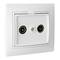 Final recessed cover with frame for radio and television signal socket in white color Solera ERP47U