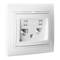 Double recessed cover with frame for RJ45 cat6 data socket 83x81x10mm white Solera ERP88/2U