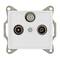 Final recessed cover without frame for satellite radio and television signal socket in white color Solera ERP48
