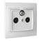 Recessed end cover with frame for radio and satellite television signal socket in white color Solera ERP48U