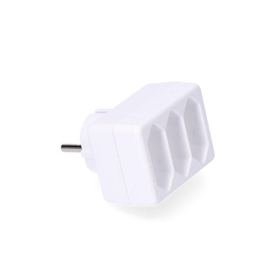 Adaptador triple 2 pins 16A 250V color blanc Solera 5113