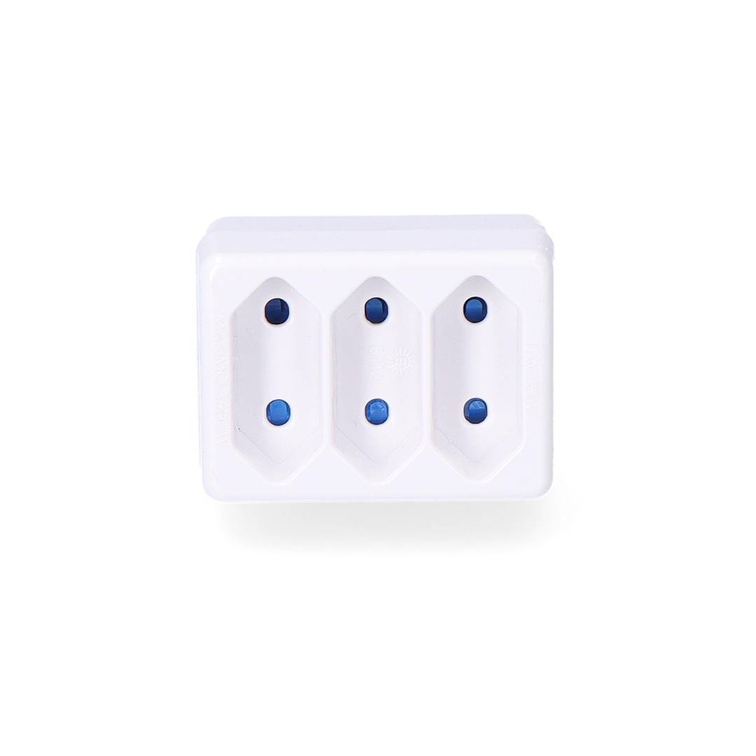 Adaptador triple 2 pins 16A 250V color blanc Solera 5113