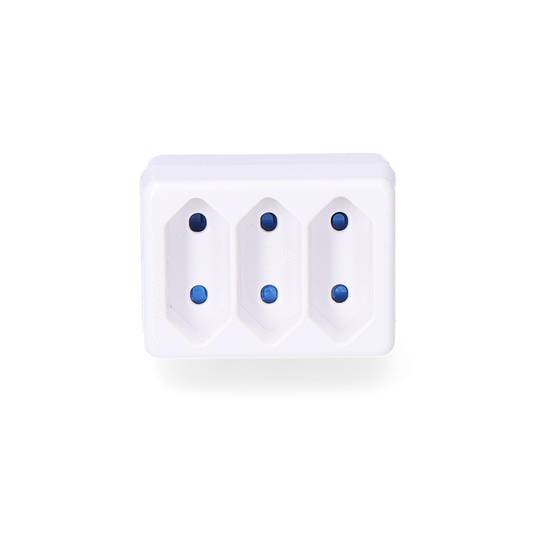 Adaptador triple 2 pins 16A 250V color blanc Solera 5113
