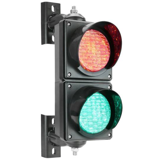 Semaforo per interni ed esterni IP65 nero 2 x 100mm 12-24V con luci LED  verde e rosso - Cablematic