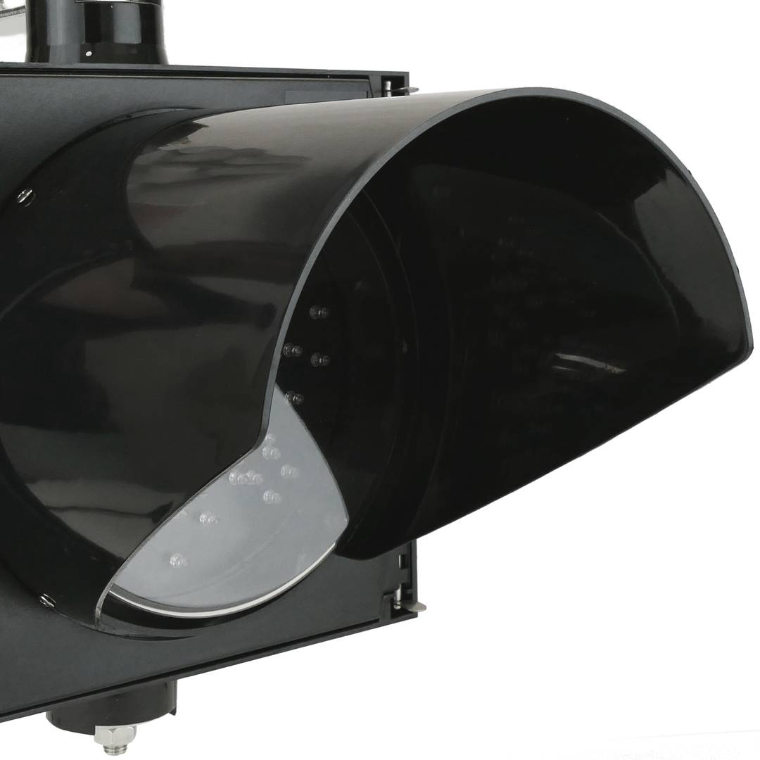 Ampel für Innen- und Außenbereich IP65 schwarz 1 x 200mm 12-24V mit grün-pfeil und rot-kreuz