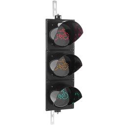 Feu de signalisation intérieur et extérieur pour vélo IP65 noir 3 x 200mm 12-24V avec LEDs vertes, jaunes ambrées et rouges