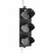 Indoor and outdoor bicycle traffic light IP65 black 3 x 200mm 12-24V with green, amber-yellow and red LED lights