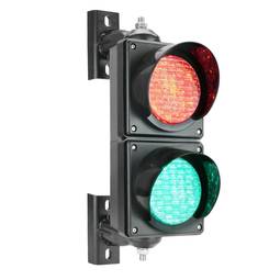 Traffic light for indoor and outdoor IP65 black 2 x 200mm 220V with green  and red LED light - Cablematic