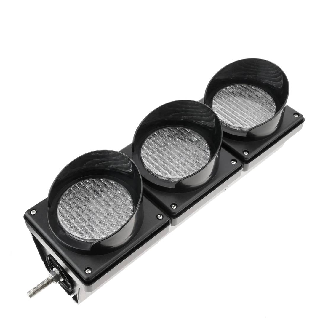 Semaforo per interni ed esterni IP65 nero 3 x 100mm 220V con luci LED verde giallo e rosso