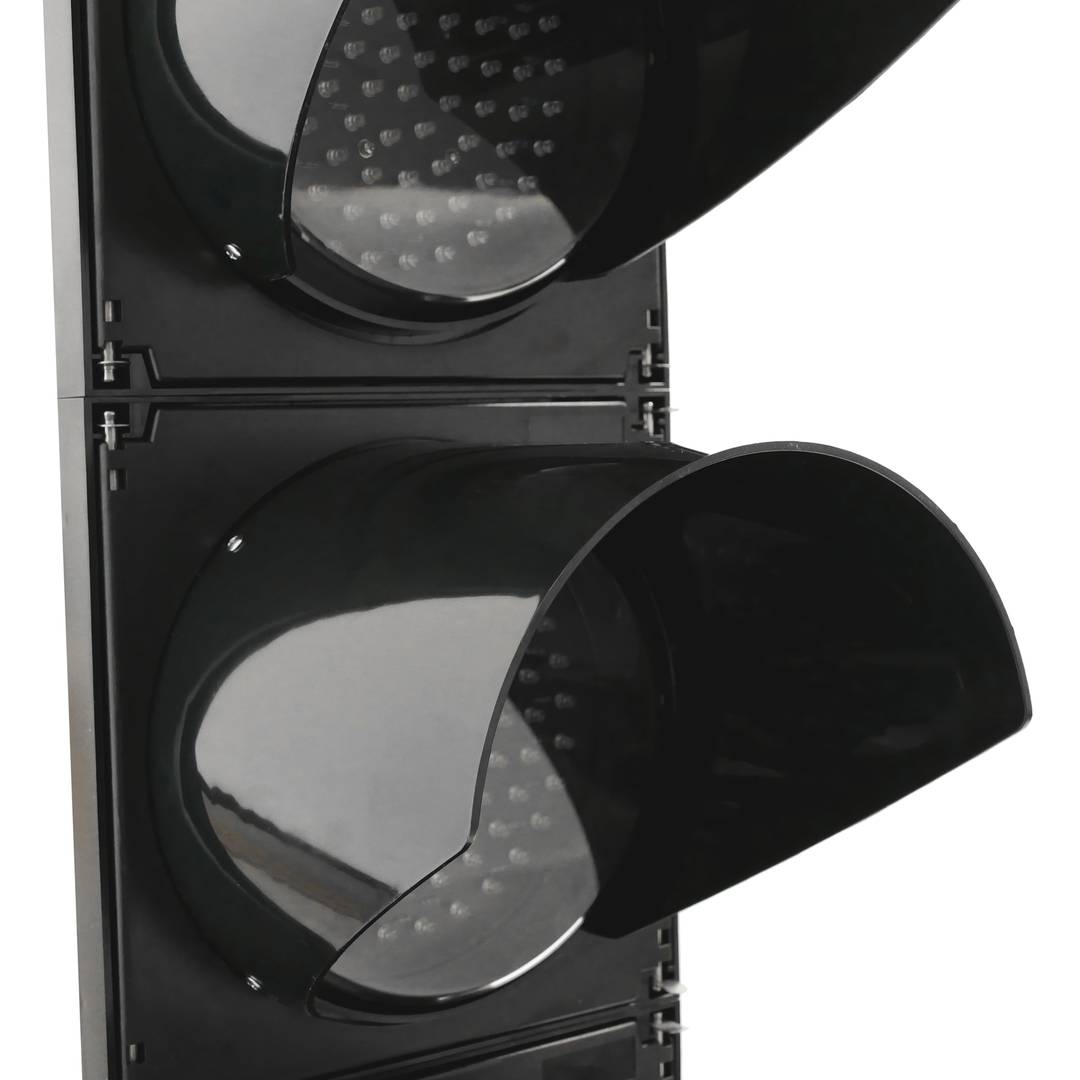 Semáforo para interior y exterior IP65 negro de 2 x 200mm de 220V con luces LED verde y roja