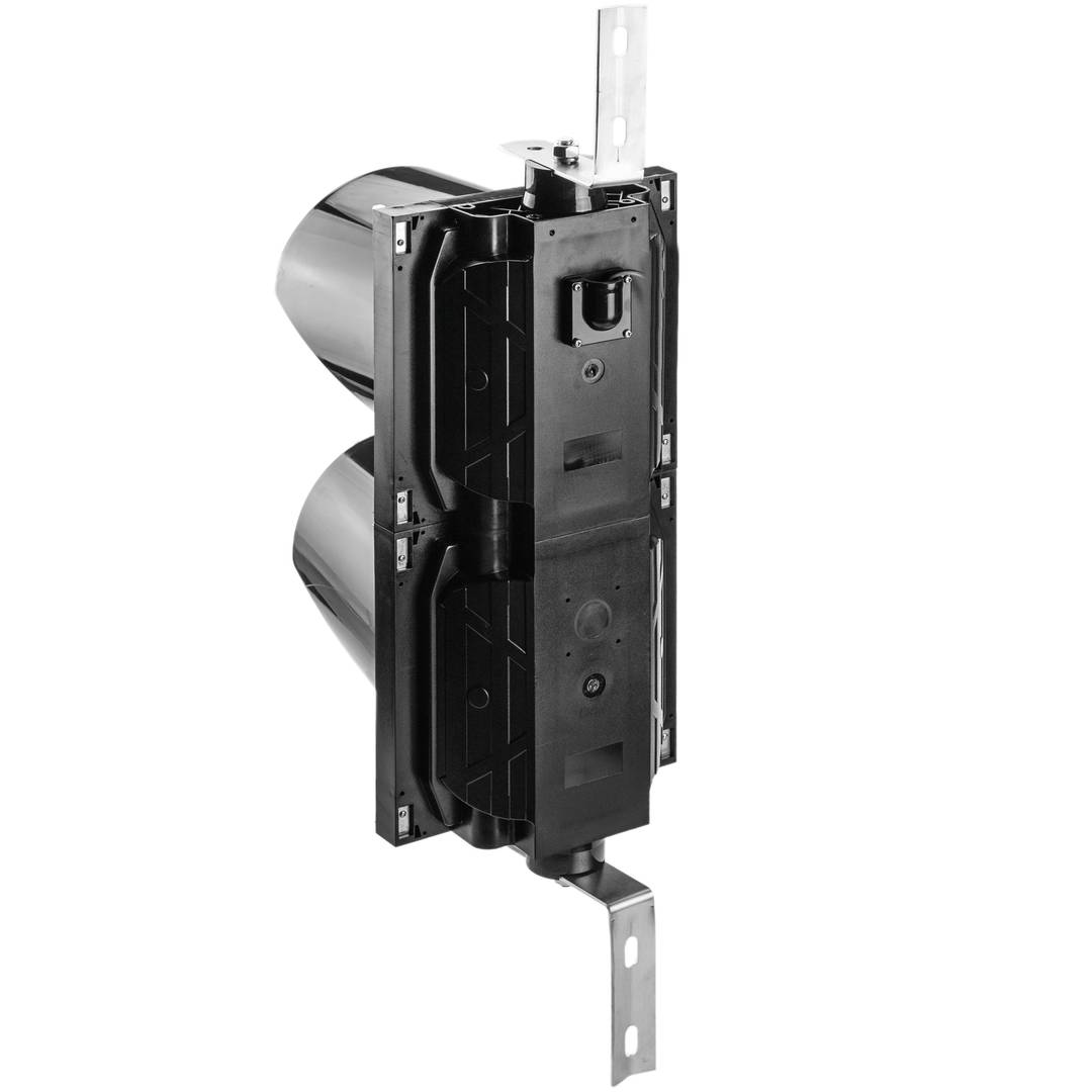 Semàfor per a interior i exterior IP65 negre de 2 x 200 mm de 220 VAC amb verd-fletxa i vermell-creu