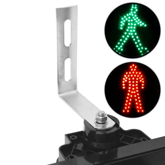 Semaforo per interni ed esterni IP65 nero 2 x 200mm 12-24V con luci LED verde e rosso per pedoni