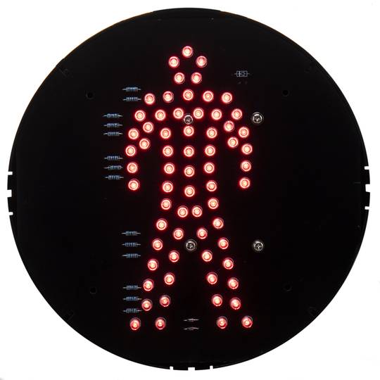 Luz LED para semáforo IP65 200mm de 12-24V peatón rojo