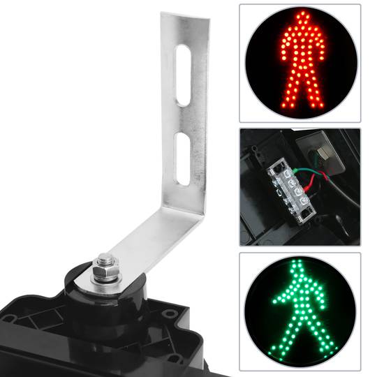 Traffic light for indoor and outdoor IP65 black 2 x 200mm 220V with green and red for pedestrians