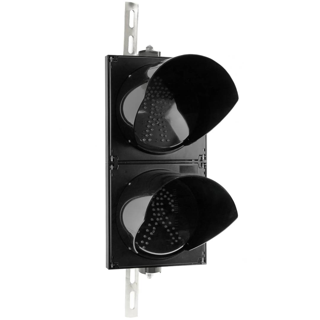 Traffic light for indoor and outdoor IP65 black 2 x 200mm 220V with green and red for pedestrians