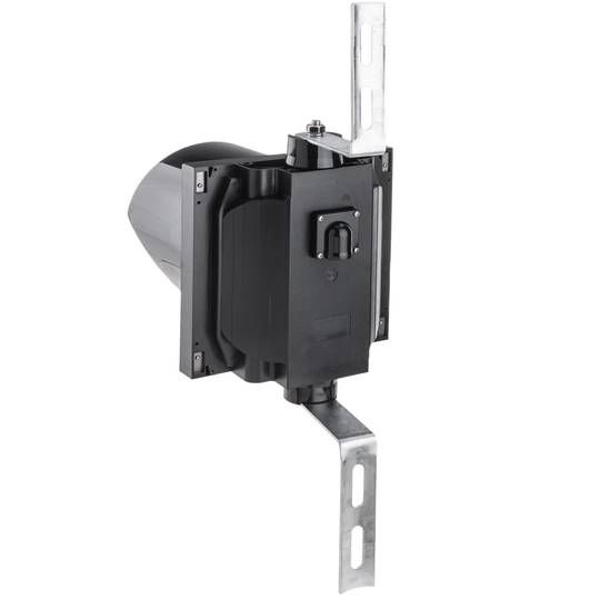 Binnen en buiten verkeerslicht IP65 zwart 1 x 200mm, 12-24V met rood kruisvormig licht