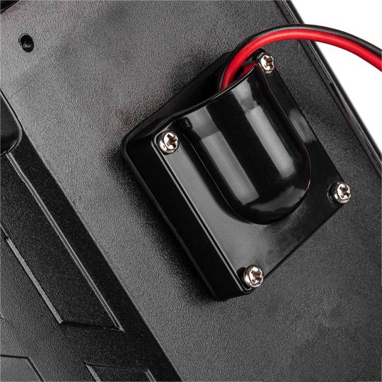 Binnen en buiten verkeerslicht IP65 zwart 1 x 200mm, 12-24V met rood kruisvormig licht