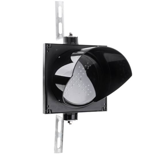 Binnen en buiten verkeerslicht IP65 zwart 1 x 200mm, 12-24V met rood kruisvormig licht