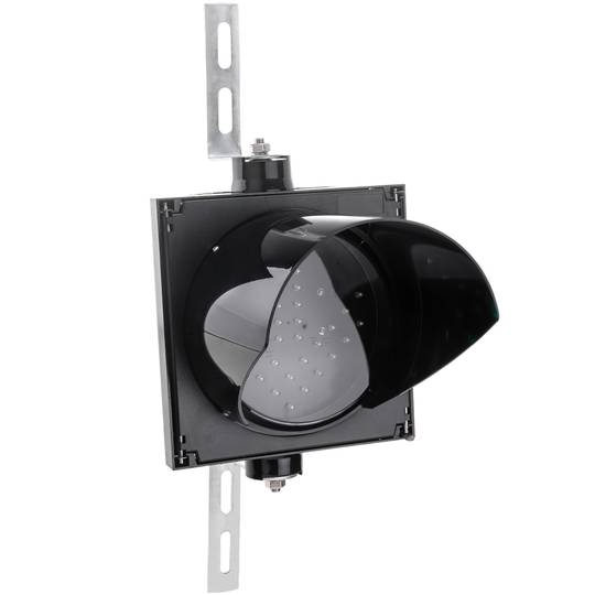 Semàfor per a interior i exterior IP65 negre d'1 x 200 mm de 12-24V amb llum verda en forma de fletxa