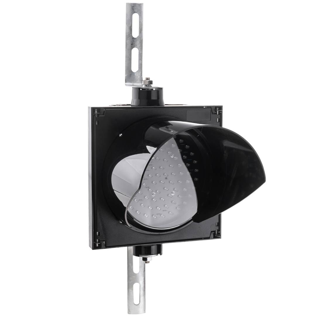 Feu de signalisation intérieur et extérieur IP65 noir 1 x 200mm 12-24V avec lumière ambre-jaune