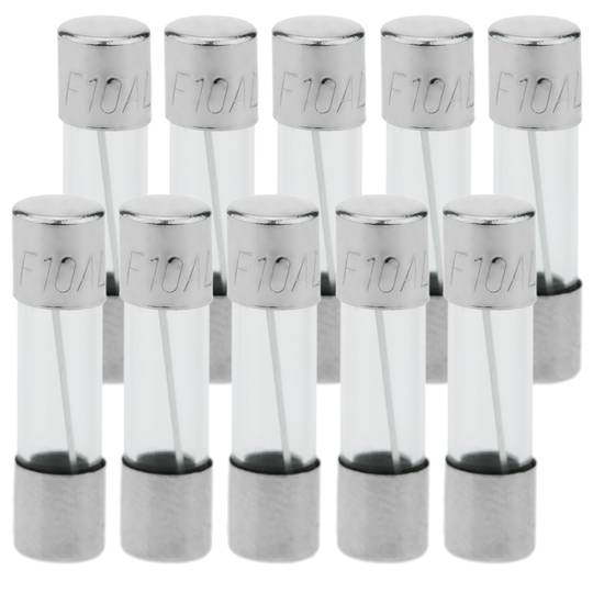 Glass fuse 10A 5x20mm 10 units