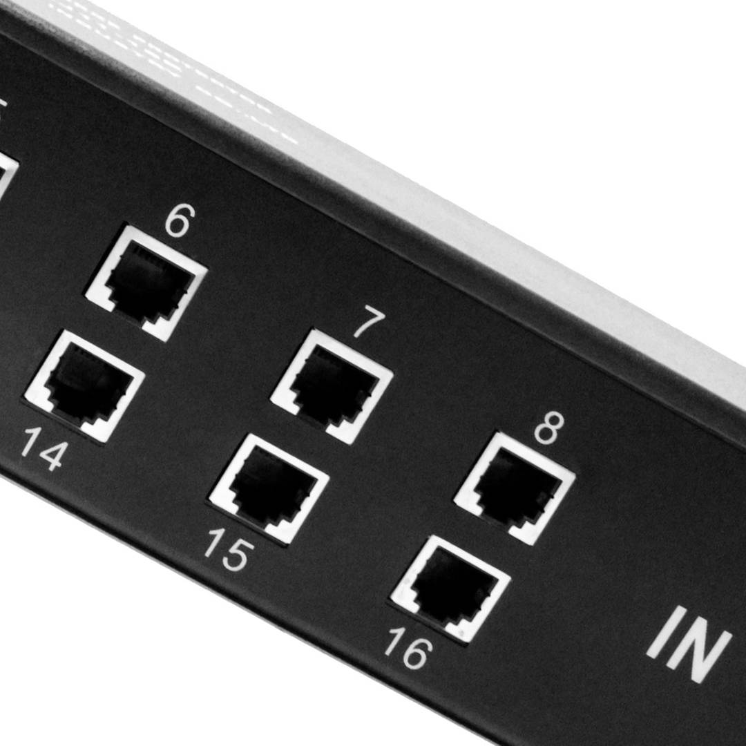 Surge protector RJ11 RJ12 phone 10KA 110V 16-port 4-pin rack 19 inch